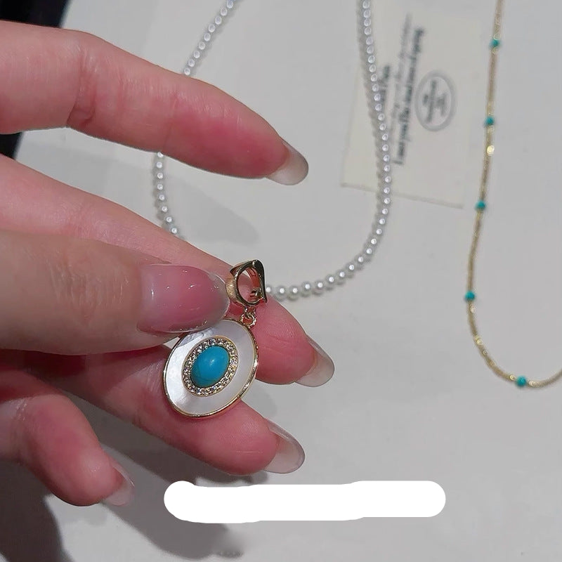 Wholesale Turquoise Pearl Clavicle Necklace